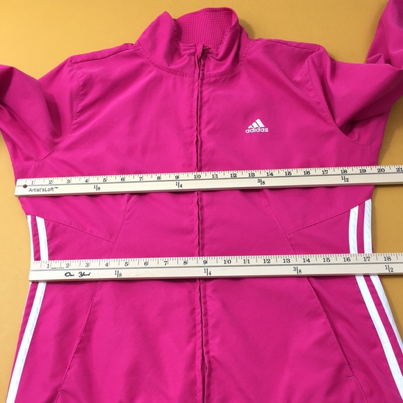 Adidas Pink Track Jacket Full Zip Jogging Training - Picture 6 of 11